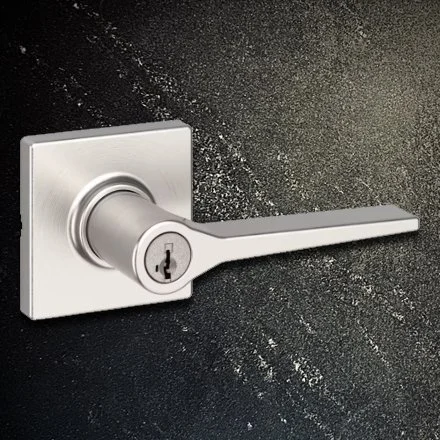 Weiser Elements Satin Nickel Entrance Lever | Keyed Lock | Crono Lock
